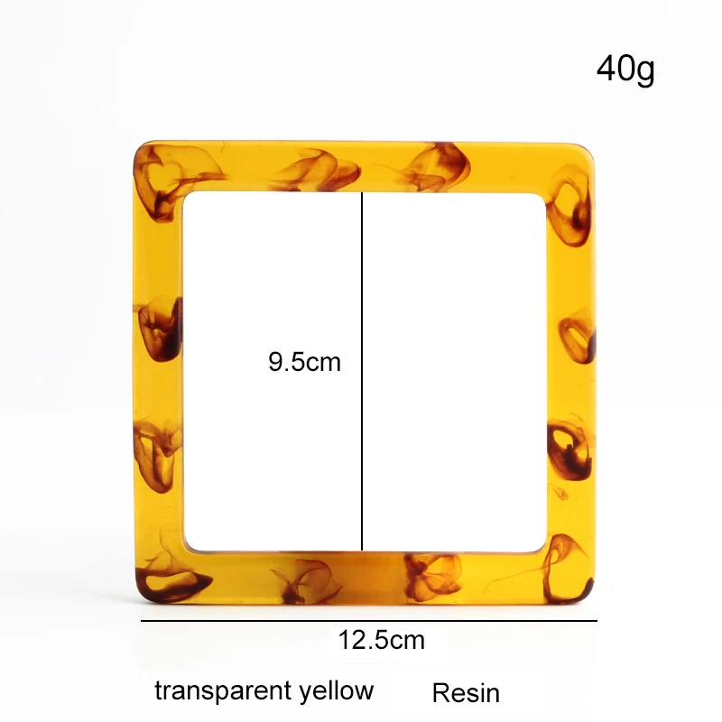 4-10-50PCS 12.5cm Yellow,Black Square Shape Luxury Resin Bags Handles For Replacement Purse Frame Wristband Handbags Accessories