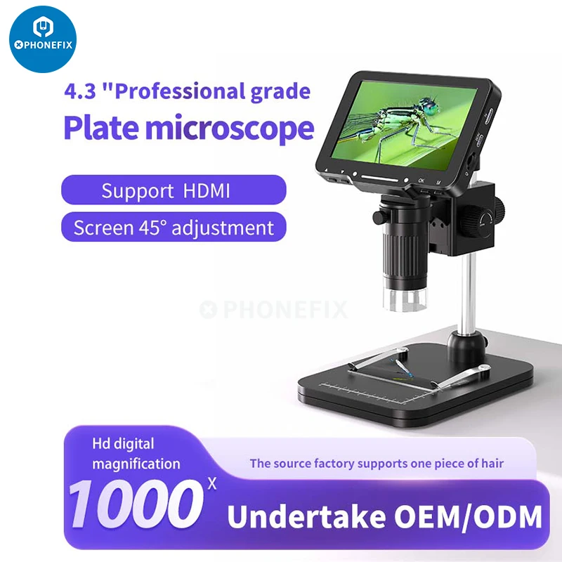 

5 Inch 1080P LCD Digital Microscope 500X 1000X Soldering Electronics Taking Photo Video Microscopes With LED Support PC Computer