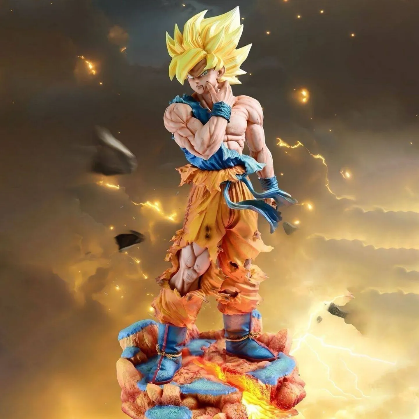 

Dragon Ball Z Son Goku Figure Statue With Base Super Saiyan Pvc Action Figures 38cm Collection Model Toys Gifts