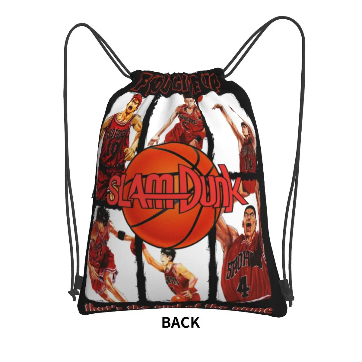 Slam Dunk Bootleg Vintage Trekkoord Rugzak Met Rits Sporttas Japan Basketball Anime Omkeerbare String Sackpack