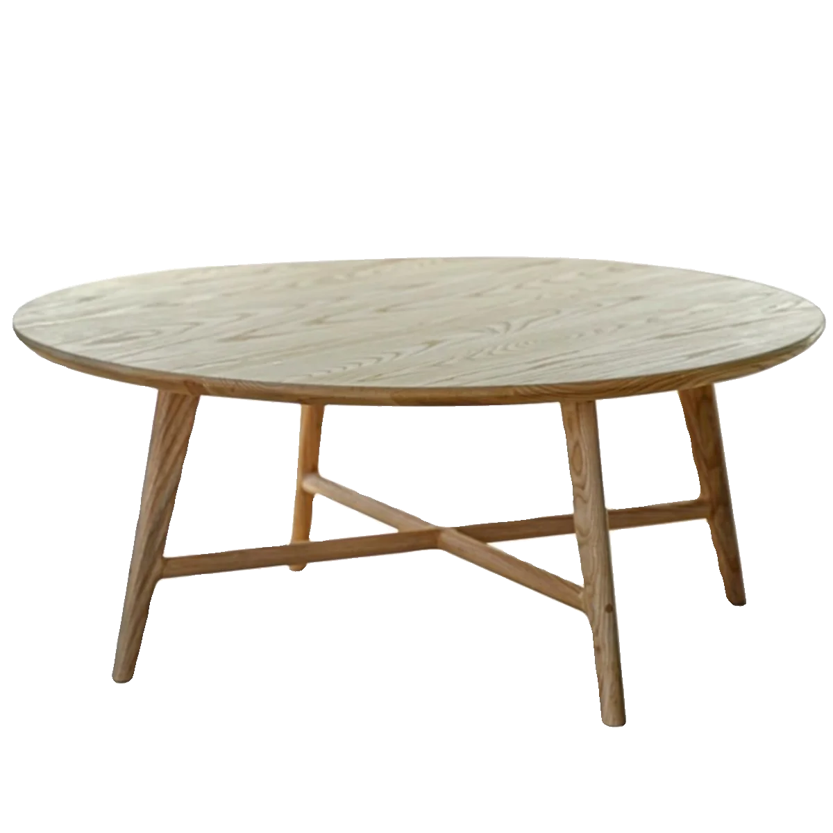 

Log wind ash wood coffee table, round tea table solid wood living room household small round