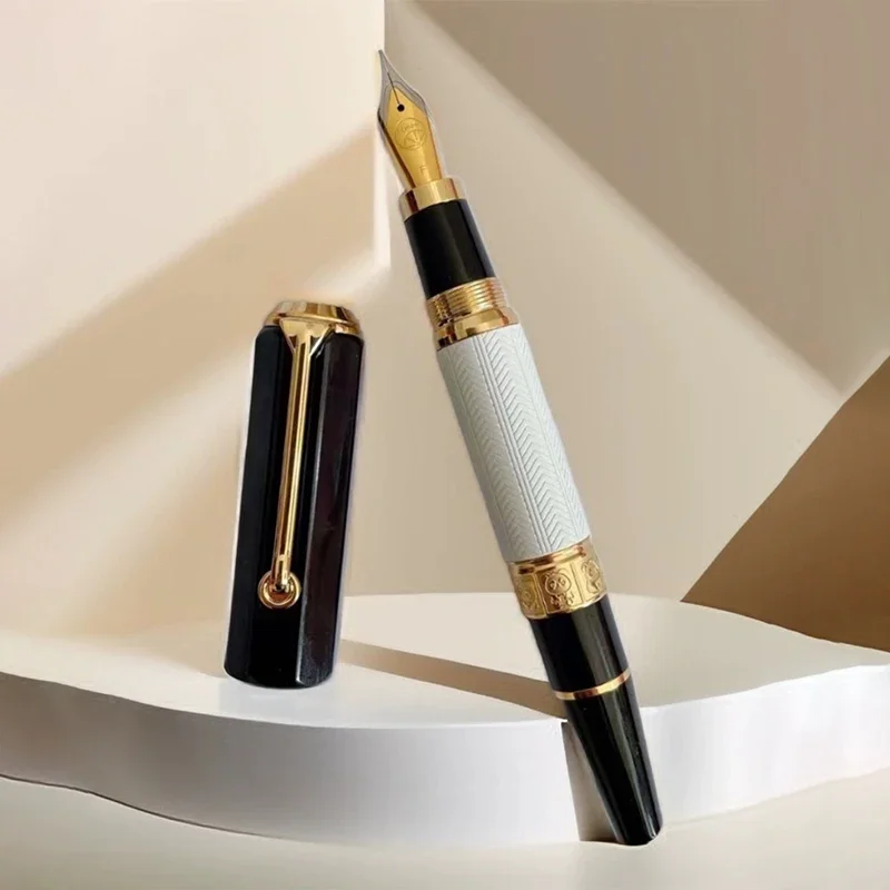 Lemon M5 Panda Pattern Piston Fountain Pen Blade Hand Polished Long Knife Nib Luxury Writing Stationery Gift Supplies