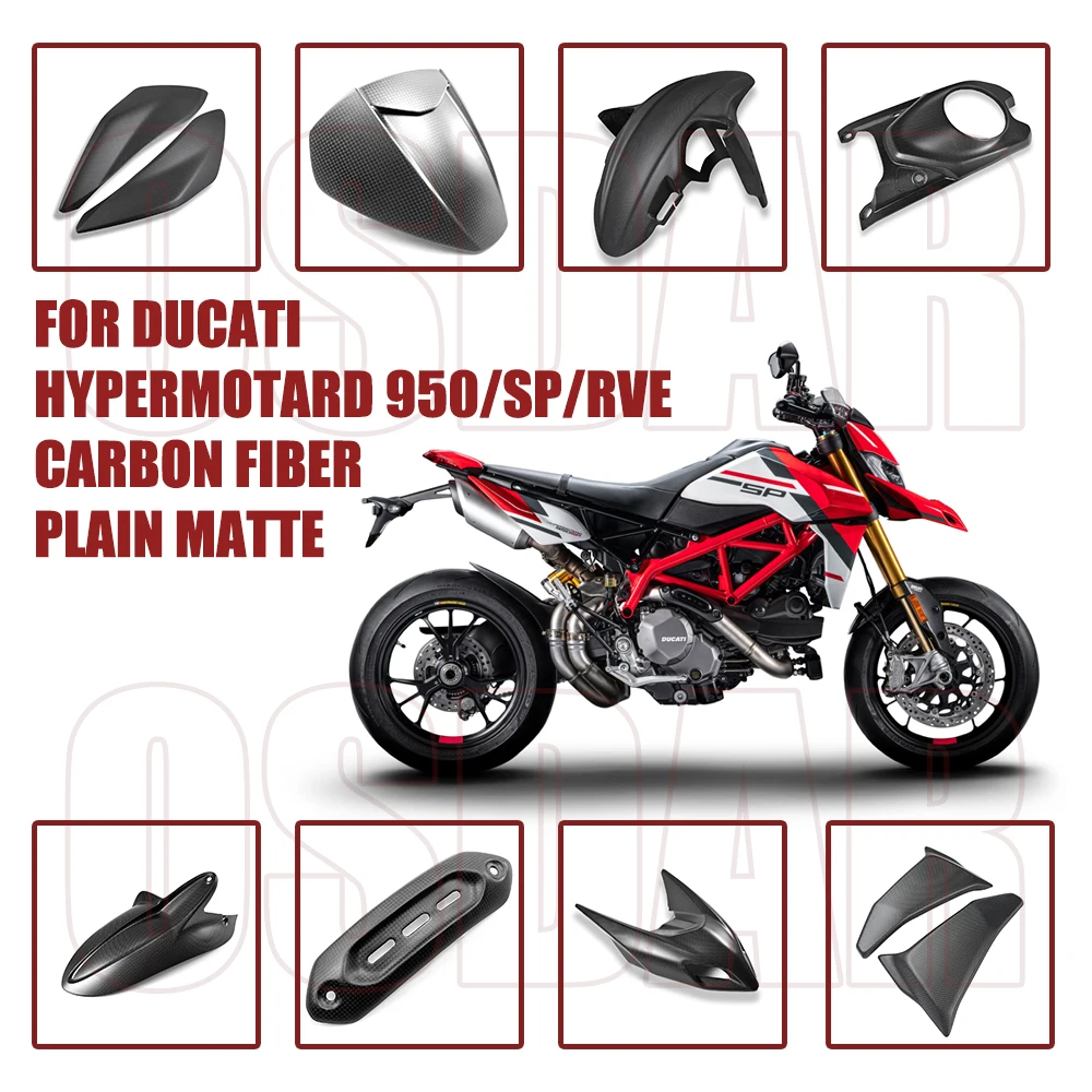 

For DUCATI Hypermotard 950 SP RVE 2019-2023 2024 Carbon Fiber Body & Frame Covers Full Fairing Kits Motorcycle Modified Parts