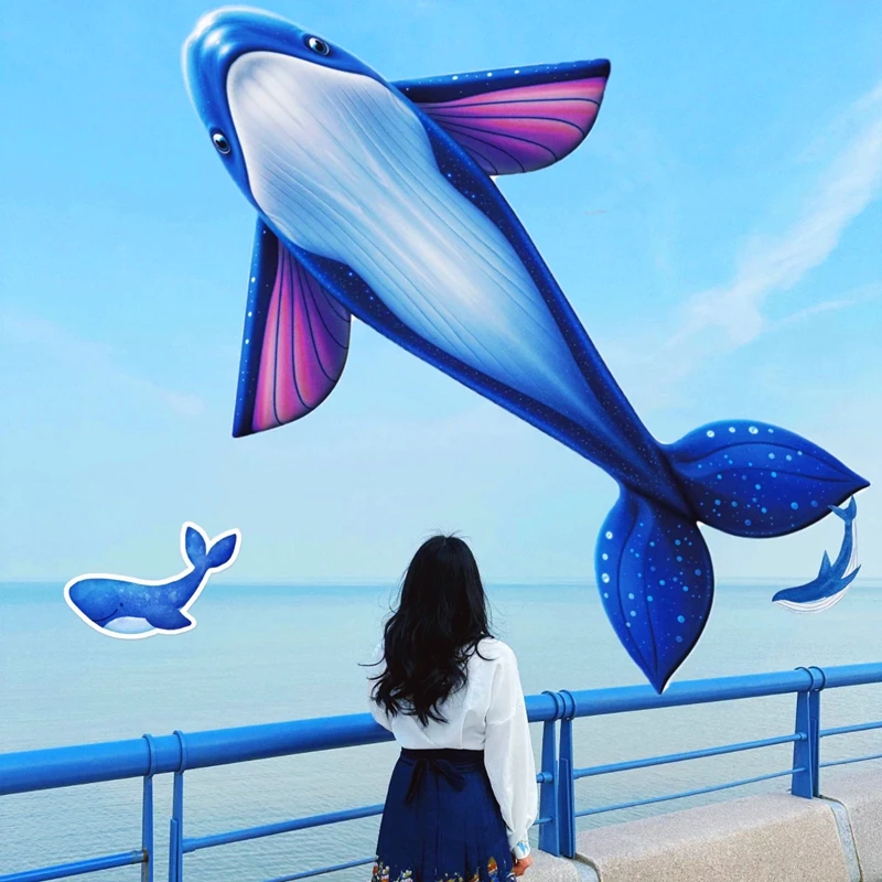 free shipping whale kite flying for kids Outdoor play steering kite toys for boy flying papalotes for children Adult kite fun