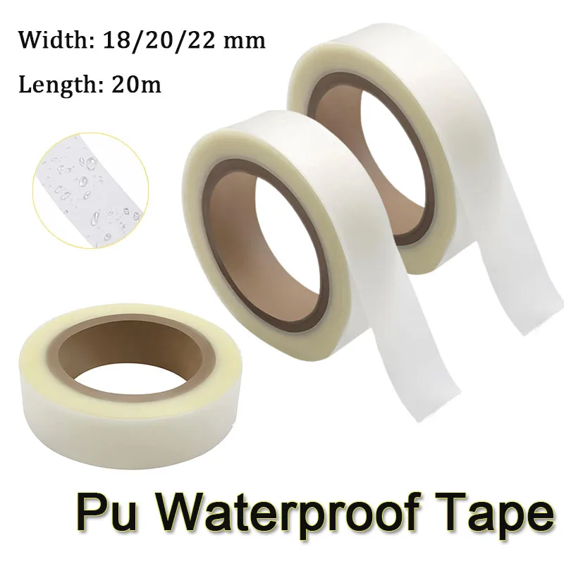 20m/roll 18/20/22mm Waterproof PU Coated Fabric Repair Tape Hot Melt Seam Sealing Tape Raincoat Camping Tent Repair Accessories