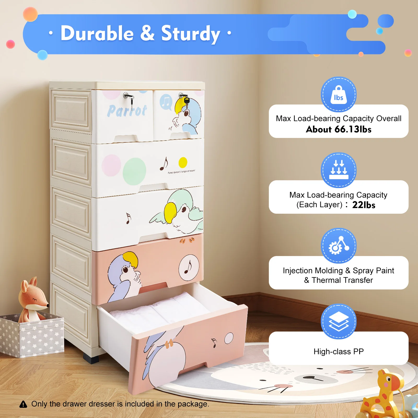 

Storage Cabinet Drawer Dresser Tall Cabinet with 6 Drawers Closet Drawers Dresser Organizer 5-Layer Kitchen Cabinet for Clothes
