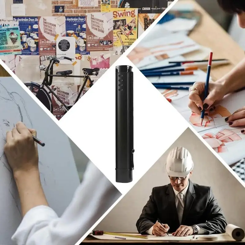 Porta poster con tubo per poster con cinturino Tubo flessibile estensibile Tubo di stoccaggio portatile Progetto di stoccaggio per poster Piani da pavimento