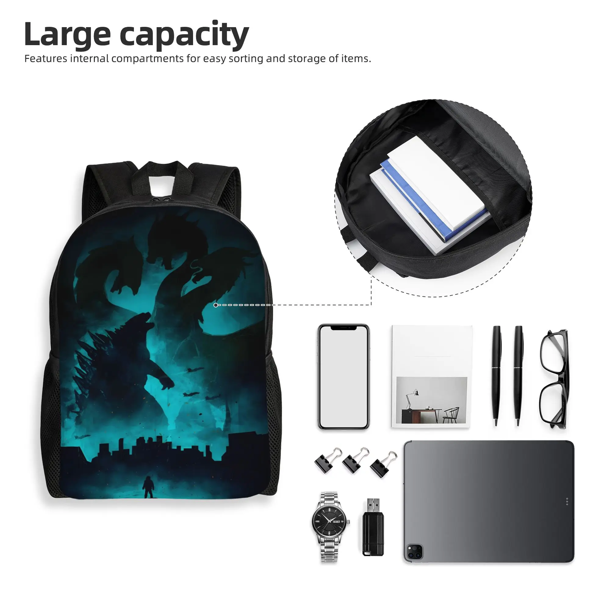 1Piece Godzilla Rucksack King Ghidorah Backpack New Semester Begins view 4