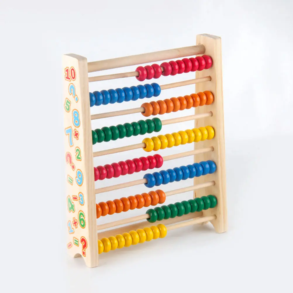 

Wooden Colorful Abacus Stand Math Learning Educational Calculate Aid Early Kids Counting Cognitive Teaching Helping Hands Brain