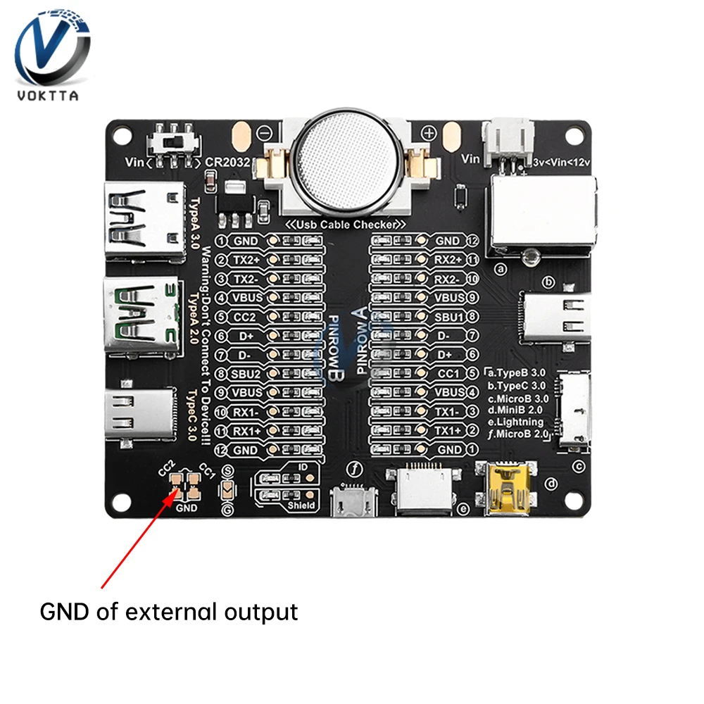 Imagem -04 - Usb Data Cabo Detection Board Verificador de Cabos On-off Switching Tipo-c Micro Usb c Cabo Tester Pcb Curto-circuito