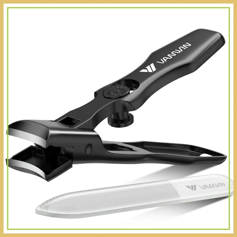 

Heavy Duty Toenail Clippers for Thick Nails, Wide Jaw Opening, Anti-Splash with Safety Lock, Ergonomic Design for Seniors