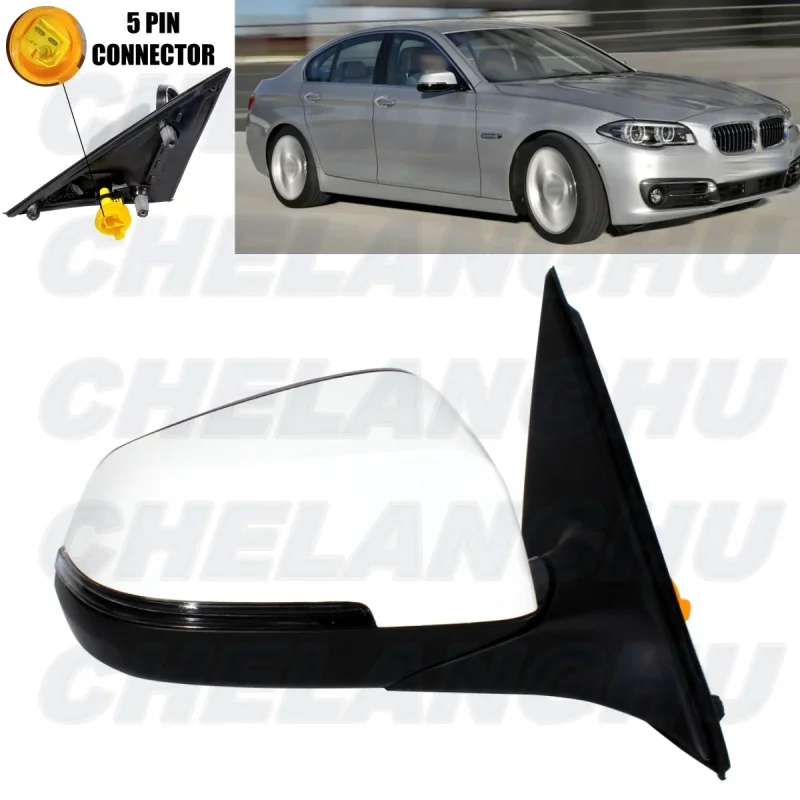 

For BMW F10/F18 LCI 520i 528i 535i 550i 2012 2013 2014 2015 2016 Right Side 5 Pins White Painted Power Fold Mirror Assembly