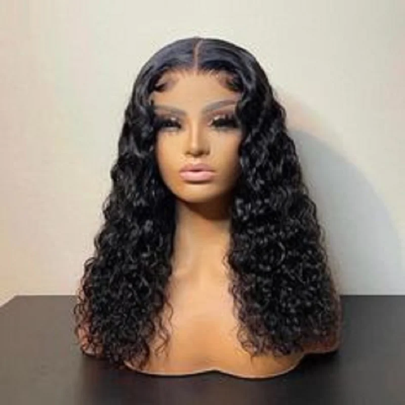 

180 Density Natural PrePlucked Black 26" Kinky Curly Lace Front Wig For Black Women With Baby Hair Lace Frontal Wigs Daily Wig