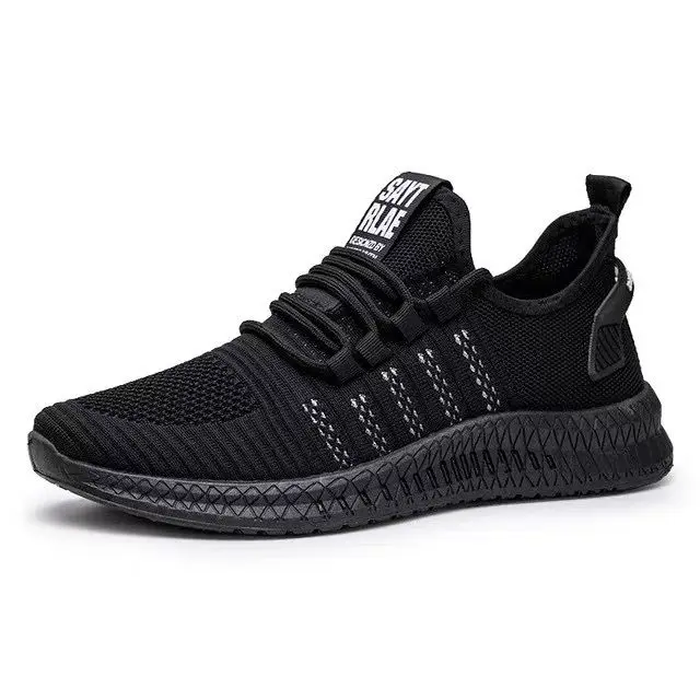 Summer Air Mesh Men Black Shoes Fashion Breathable Sneakers Sports Casual Size 39-44