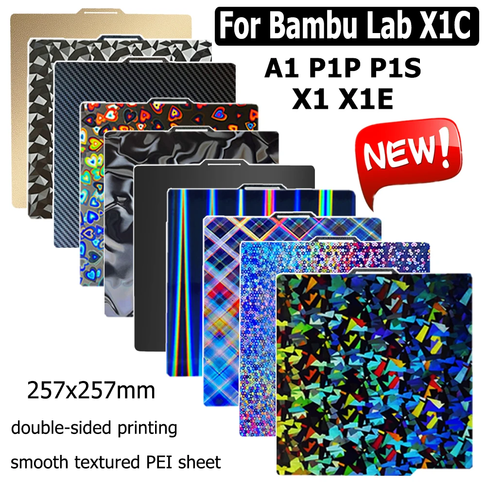 �y�Z�[�����zBambu Lab�r���h�v���[�gP1P P1S A1 X1 X1-Carbon PEI�V�[�g�p �V�^�X�v�����O�X�`�[�����ʉ��M�x�b�h�iBambulab Bamboo P1S X1C�Ή��j