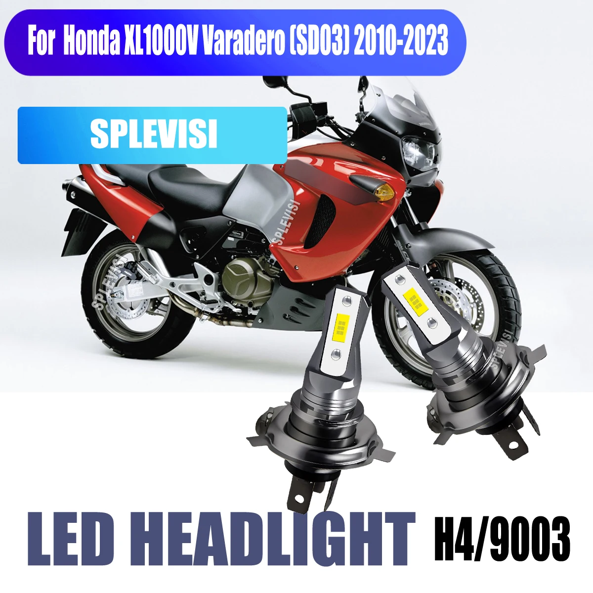 H4 9003 LED Headlight Kit for Bikes Dual Beam 6000K White IP67 Rated For Honda XL1000V Varadero (SD03) 2010 2011 2012 2013-2023