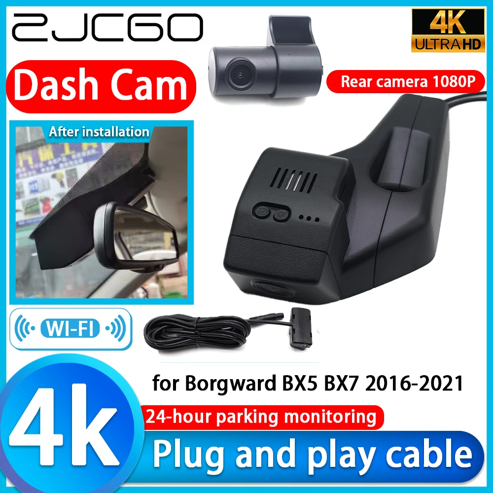 

ZJCGO for Borgward BX5 BX7 2016-2021 Wifi 4K DVR Dash Cam Car Camera Sony Lens Video Recorder Night Vision 24h Parking Monitor