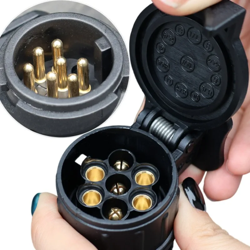 

New 13 To 7 Pin Plug Adapter Trailer Connector 12V Towbar Towing Plugs Socket Adapter Protect Connections A30 Connector