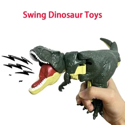 Funny Sound Dinosaur Children Decompression Toy Hand-operated Telescopic Swing Dinosaur Fidget Toy for Kids Xmas Gift
