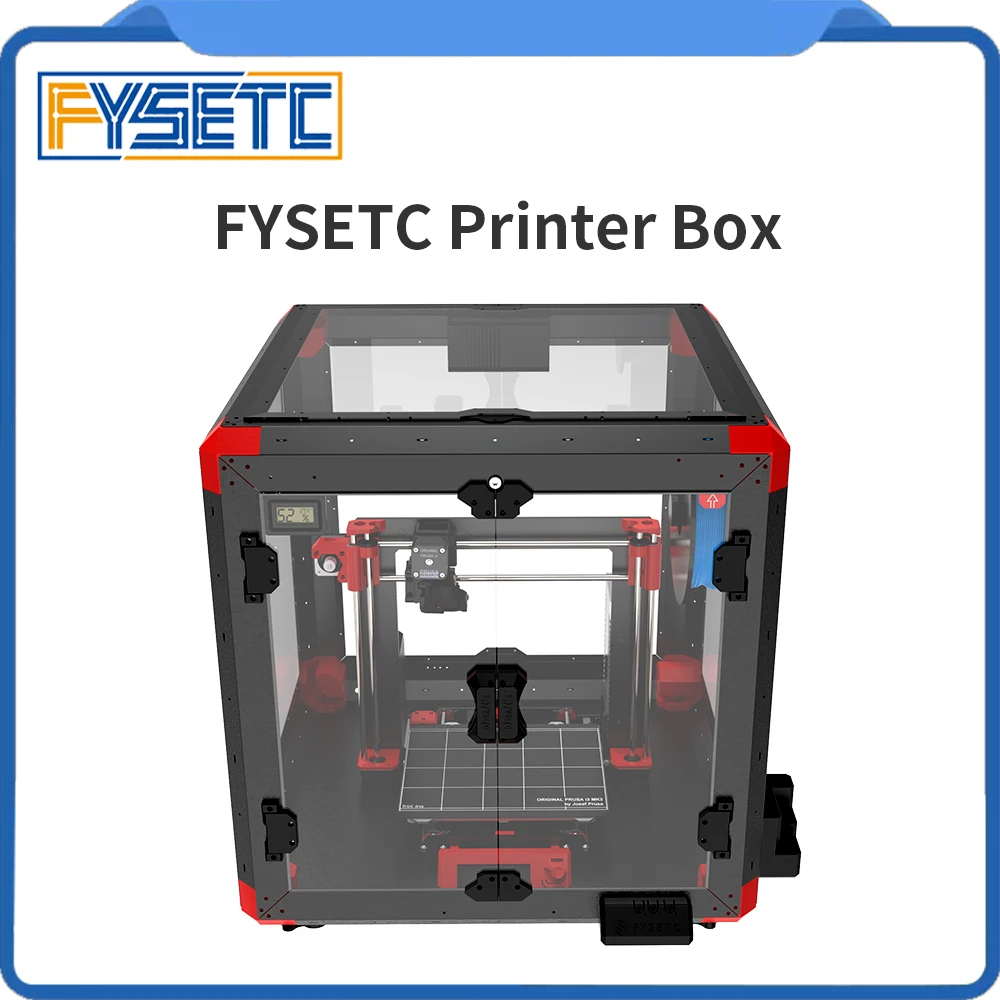 FYSETC-ضميمة إلغاء الضوضاء مع ضوء LED ، صندوق طابعة معدني ، منقي الهواء لاندر 2 ، 3pro ، Prusa ، MK3 ، MK4 ، Anycubic Mega