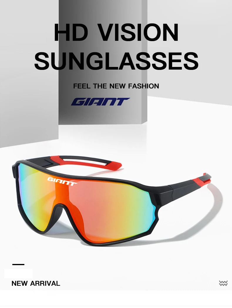 Giant HD Fahrradbrille, Unisex, leicht, Fahrradbrille, weiches Nasenpolster, winddichtes Design für Männer und Frauen, Sportbegeisterte – Detail 3
