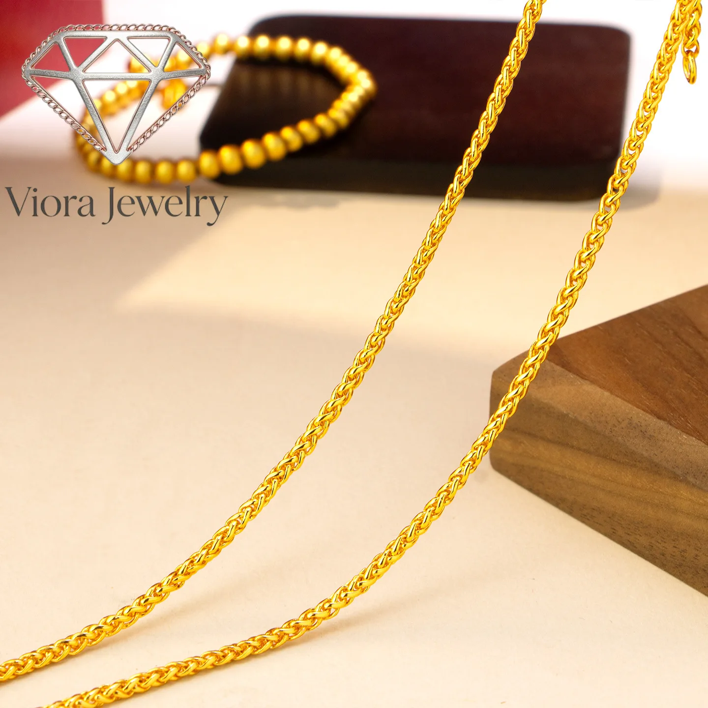 

Ювелирные изделия Viora: Золотая цепочка 9999 пробы (24K) 2,5 мм, цепочка Chopard, модная женская цепочка для свитера, универсальный кулон
