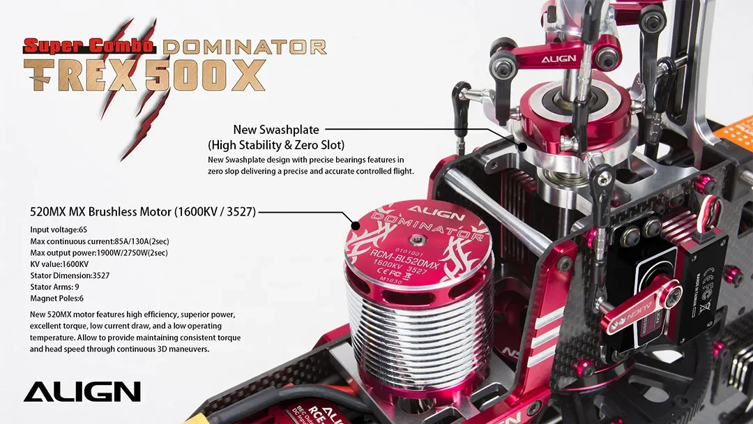 Wyrównać T-REX 500X FBL 2.4GHz 6CH 3D Flybaless kineskop GPS helikopter RC wyrównania Trex 500 akcesoria