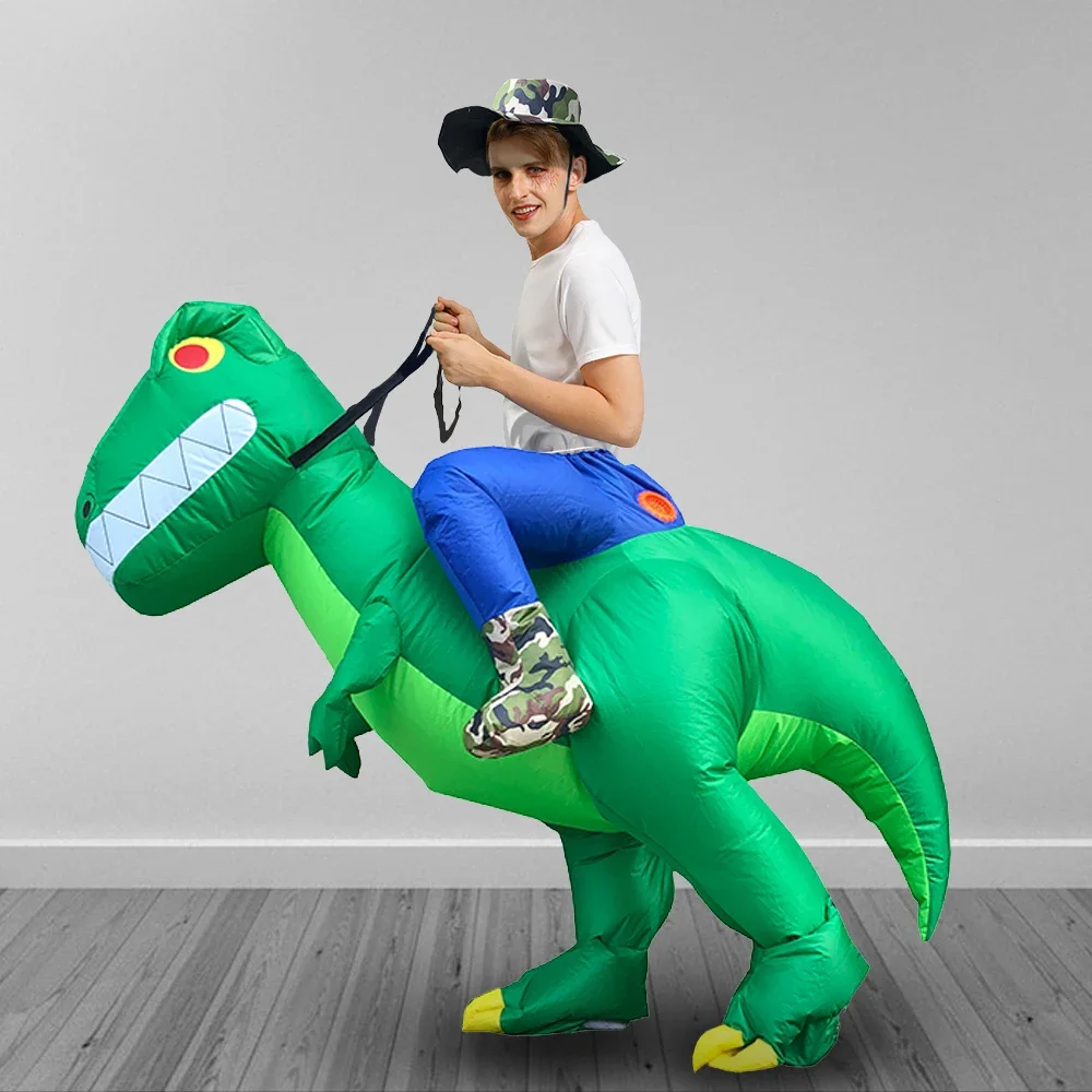 Kids Adults Inflatable Dinosaur Costume Anime Mascot Dress Suit Halloween Purim Christmas Party Cosplay Costumes for Boys Girls