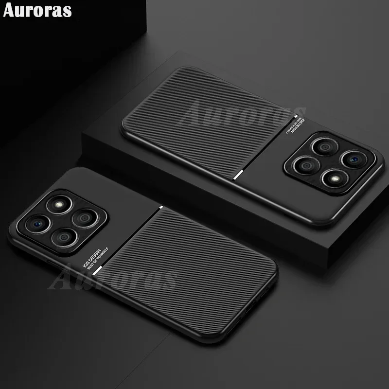 

For Honor X6B Case Business Leather Skin Texture Plexiglass Camera Protect Shockproof Cover For Honor X8B