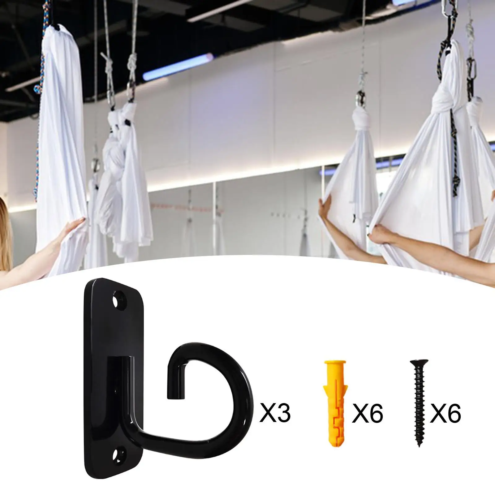 3 Pieces Wall Mount Anchors Resistance Bands Wall Anchors Door Workout Anchors for Home Gym Training Body Weight Straps Yoga