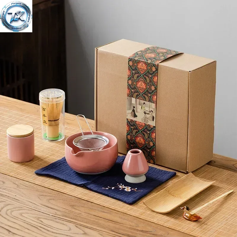 

【Multi-functional】9PCS Japanese Matcha Set with Ceramic Bowl Bamboo Matcha Whisk and Tea Scoop for Tea Lovers Gifts Tea-Making T