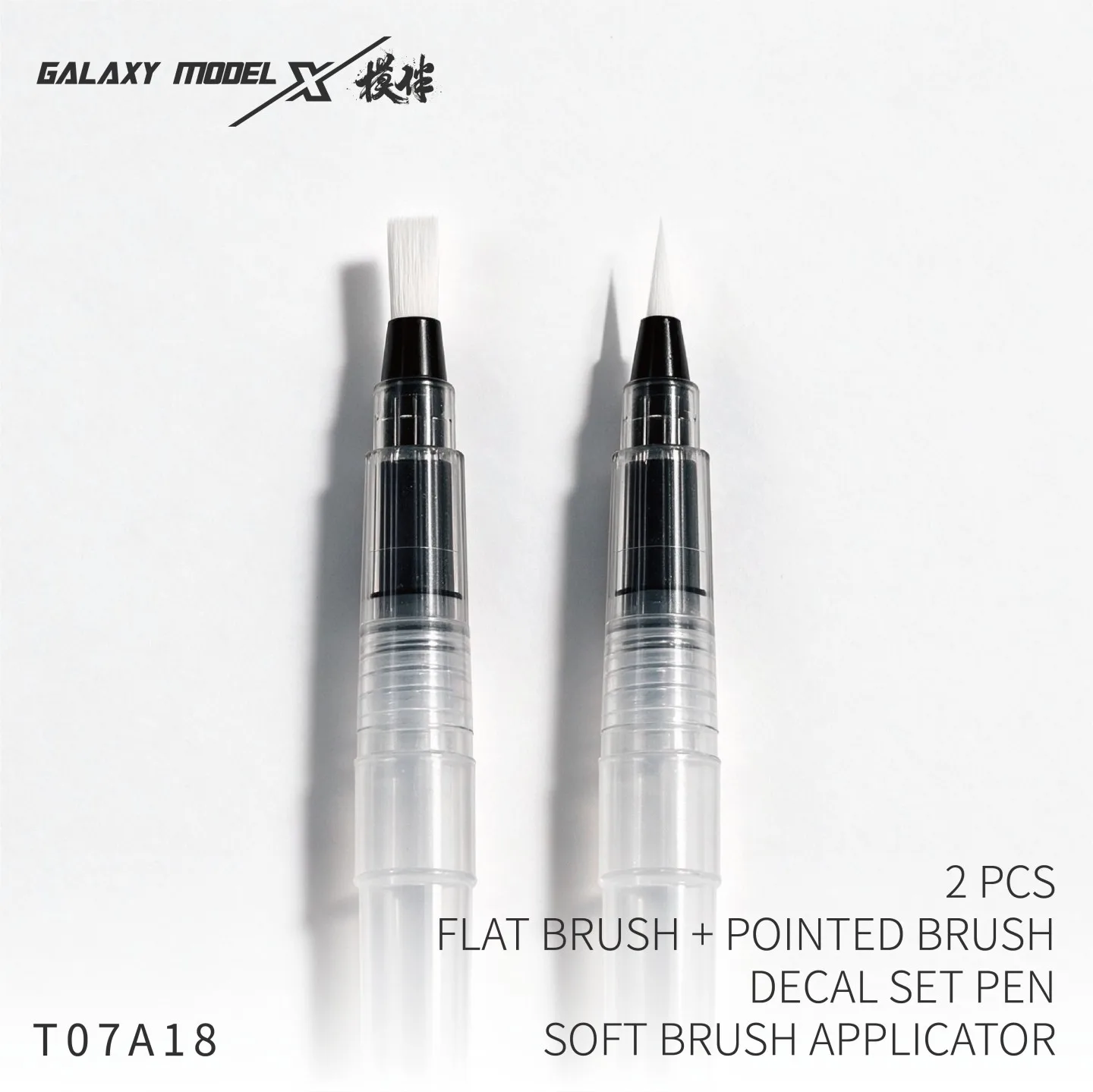 GALAXY Water‑Slide Decal Softening Auxiliary Pen Set, Flat & Pointed Soft Brushes for Gundam Military Model Building Tools