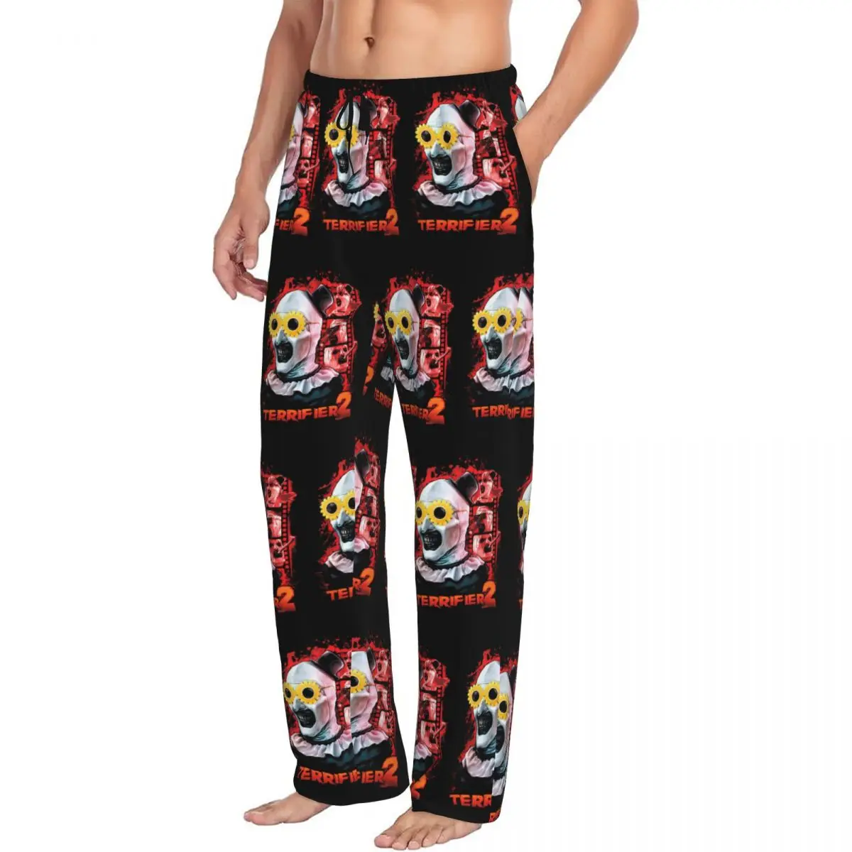 Custom Printed Horror T-Terrifiers Film Essential Pajama Pants Men Sleep Sleepwear Bottoms with Pockets