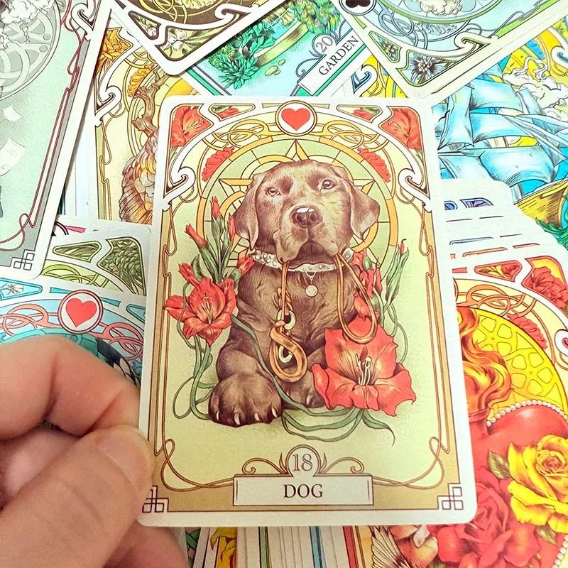 Romantische Lenormand-Orakelkarten 37-Deck, Art Nouveau, englische Sicht, Brettspiele für Party, Familie, Frauen – Detail 3