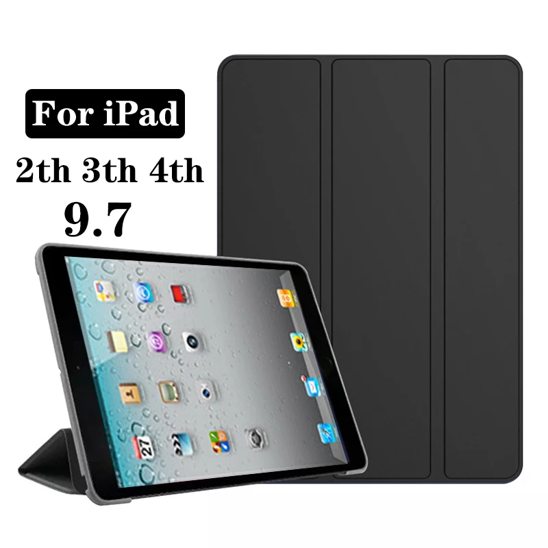 Чехол Funda для iPad 2 3 4, чехол из искусственной кожи тройного сложения, чехол для электронной книги для iPad 2-го 3-го 4-го поколения, 9,7 дюйма,