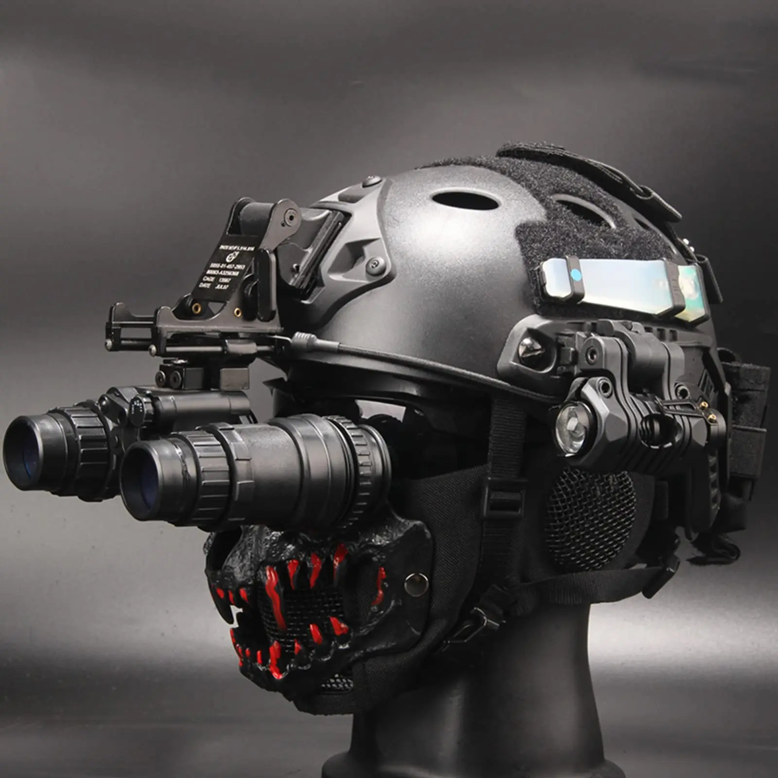 Tactical Helmet Set With Mask Airsoft Goggles Helmet Light Binocular NVG Mount Flashlight For Cs Game Hunting Halloween Cosplay