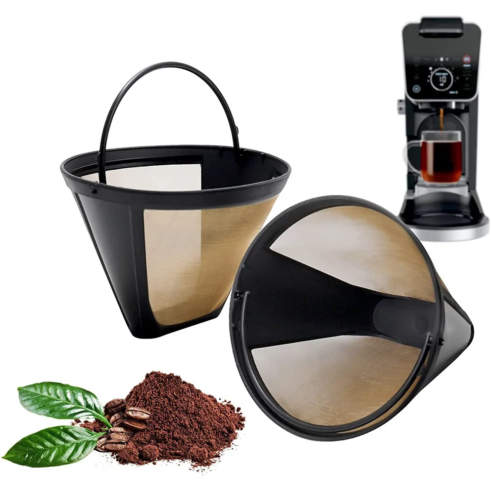 1pc Cone Shape Permanent Coffee Filter Mesh Basket Stainless Steel Reusable Kitchen Coffeeware Coffee Filters