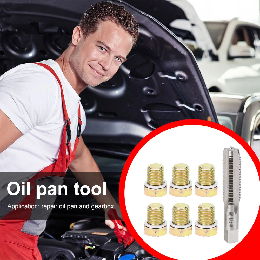 Car Repair Combination Suit M13x1.25mm Oil Pan Drain Sump Plug Key Thread Repair Tools Kit Car Auto Parts