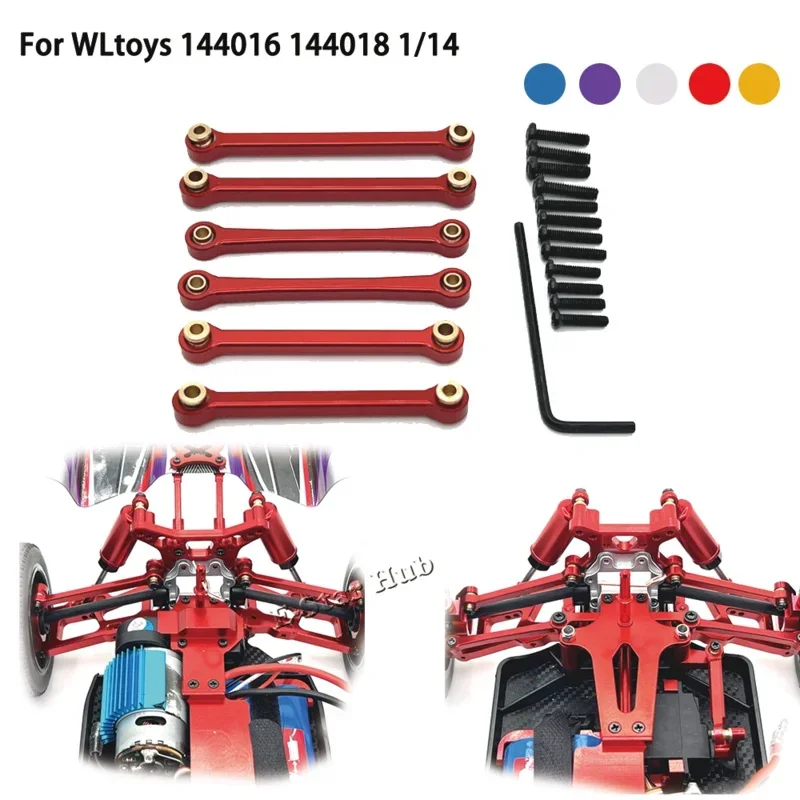 

Front and Rear Tie Rods Steering Tie Rods for WLtoys 144016 144018 Accessories Metal Upgrade Parts Rc Crawler Car Truck Buggy