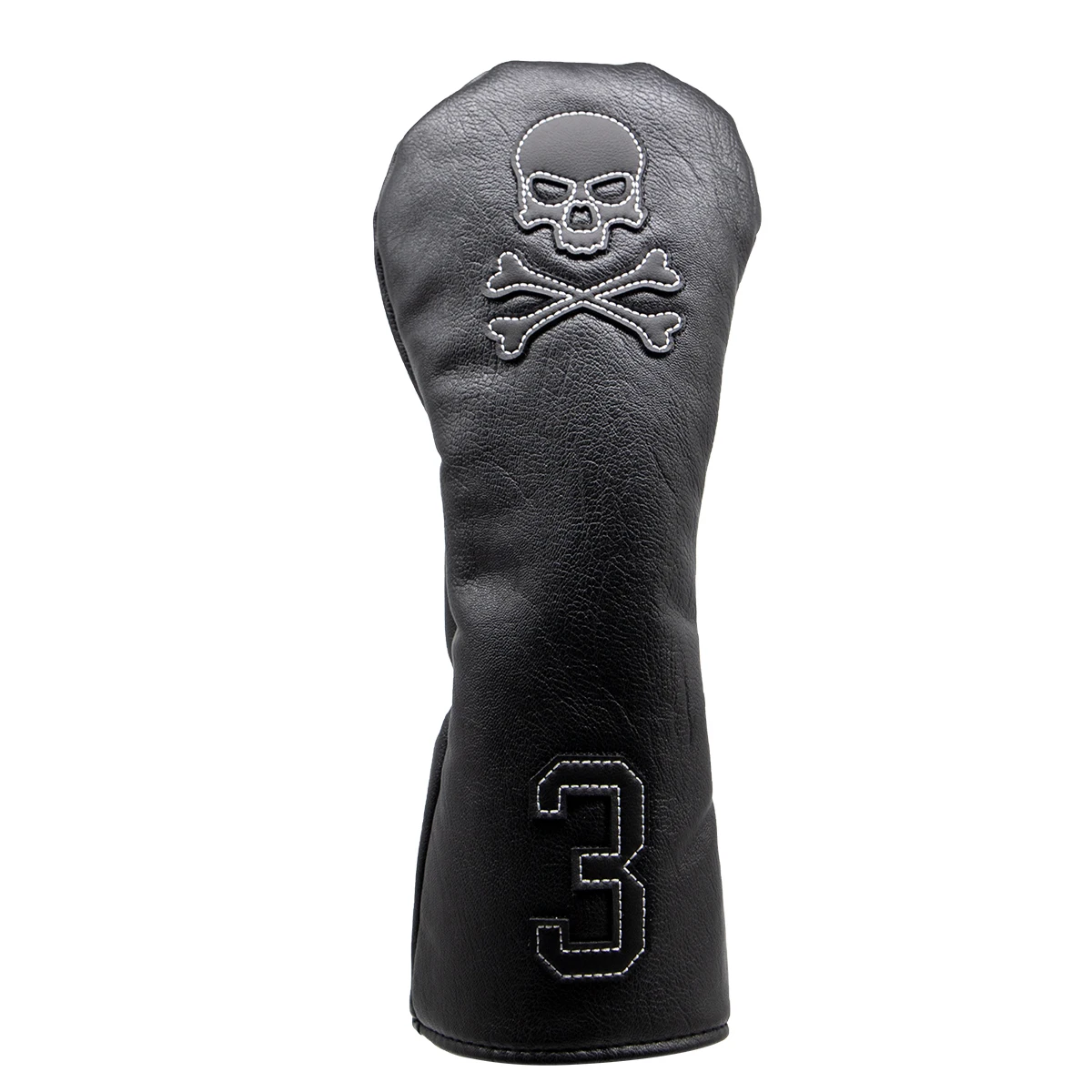 Golf Club Headcover Set Skull Driver Covers Fairway Wood Cover Hybrid Cover Leather Golf Wood Cover for Driver Fairway Hybrid