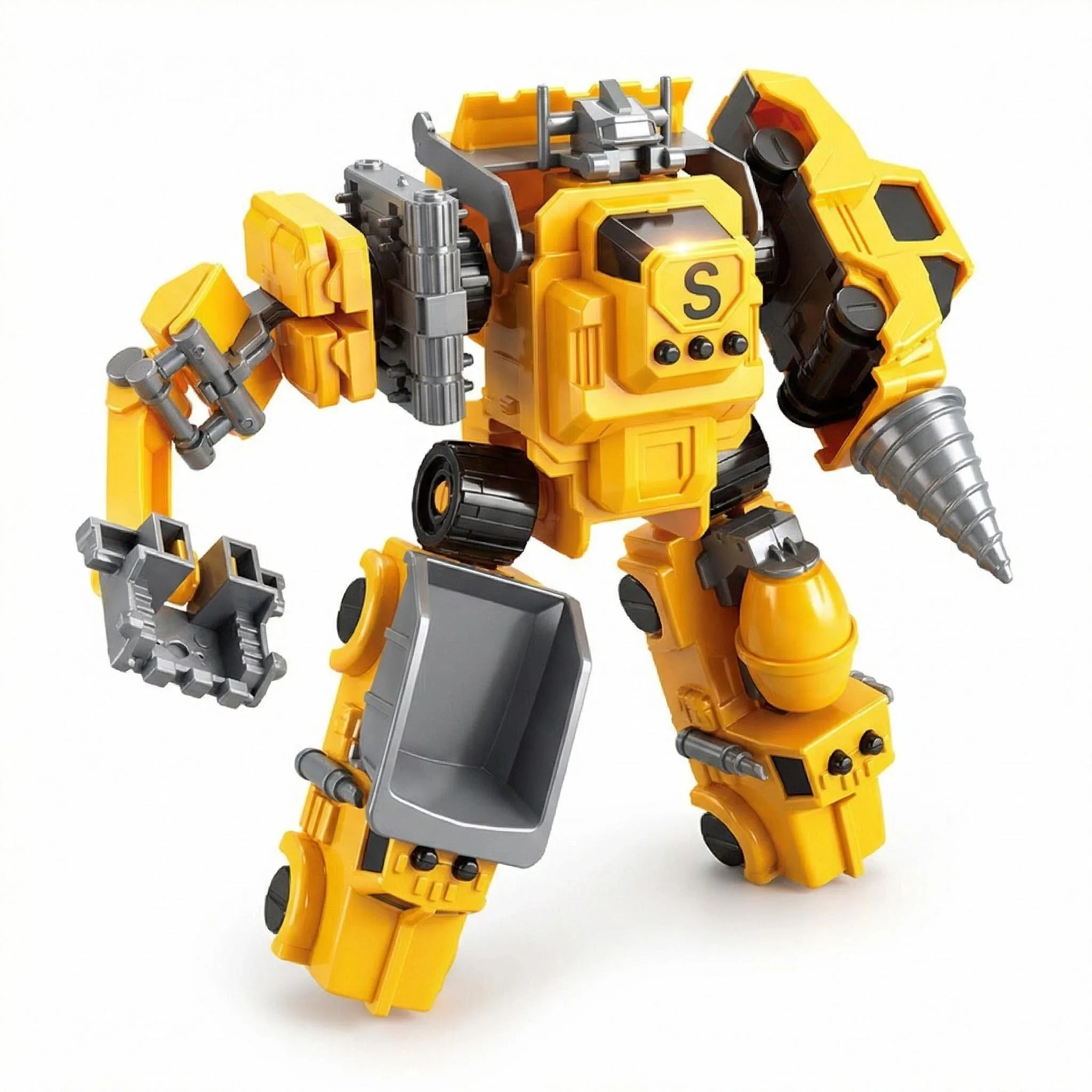 5-in-1 Mini Destroyer Transformation Model - Construction Excavator Model - 12 cm - Action Figure - Robot - Plastic Toy - Best G