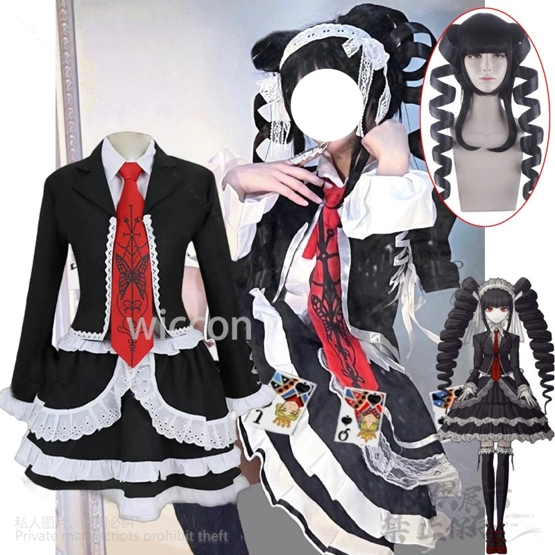 Anime Game Danganronpaa Cosplay Celestia Ludenberg Costume Yasuhiro Taeko Lolita School Uniform Wigs Halloween For Woman Girls