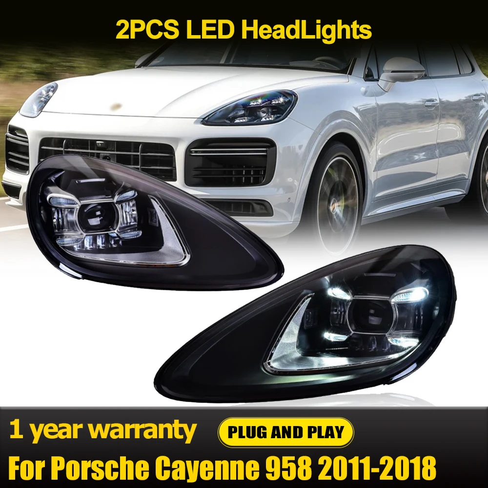 Car Lights For Porsche Cayenne Headlight 958 958.1 958.2 Full LED Matrix Projector Headlamp 2011-2017 Upgrade 2019 Style