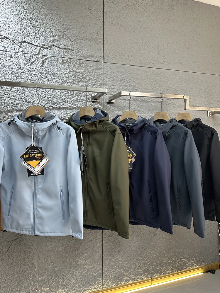 

Quali Outdoor Fce Lined Hooded Soft ell Jaet Men's Women's Spring Anti Wind Coat Taarab Brand Stand Fit Youth Trend