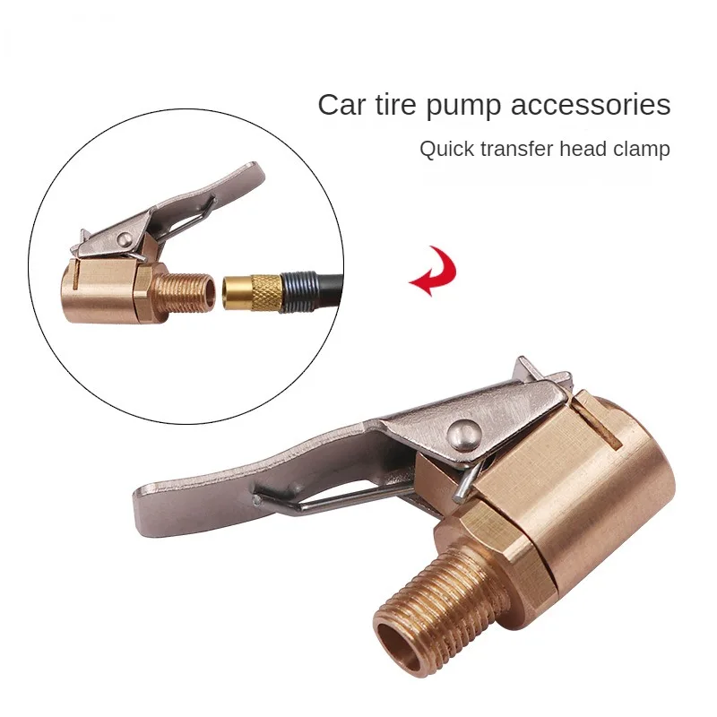 Car Tire Air Chuck Inflator Pump Valve Connector Clip-on Adapter Brass 8mm Tyre Wheel  car accessories  bike accessories