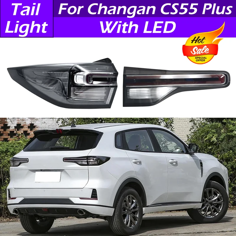 

For Changan CS55 Plus Car Rear Bumper LED Tail Light Assembly Tail Lamp Backup Light Brake Light Turn Signal Light Taillights