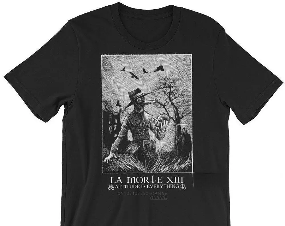 Plague Doctor TShirt Dark Gothic Graphic Tshirts Hip-hop Punk Hipster Tops Men Women Tee Retro T Shirt Ropa Hombre Camisetas