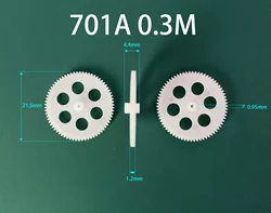 701A 702A 70.8A 71A Pinion Modulus 0.3M Plastic Gear Remote Control Helicopter Accessories Aircraft Model Reduction Copper Gear