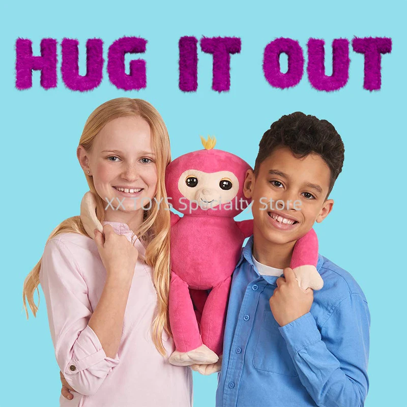 Fingerlings HUGS Bella, mono de peluche interactivo avanzado para bebé, juguete de peluche divertido para mascotas con efectos de sonido, regalos de cumpleaños para niños