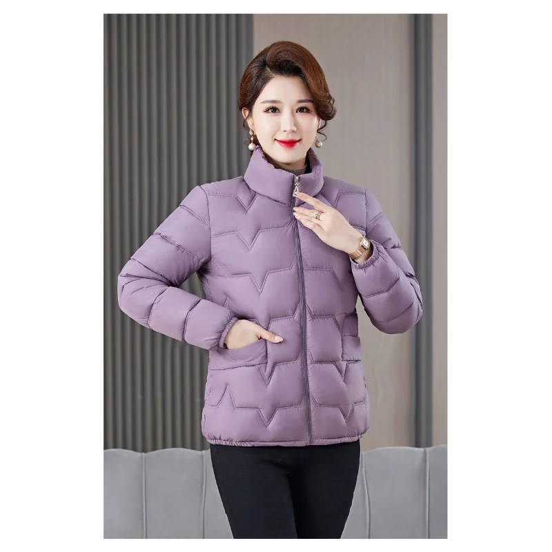 

Women's New Spliced stand-up Collar with Zipper Pockets Fashionable Solid Color Versatile Casual Long-sleeved Jacket